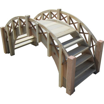 SamsGazebos Fairy Tale Garden Bridge With Lattice Railings and Steps, Treated