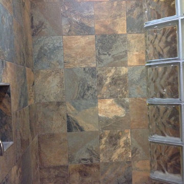 Multi colored ceramic tiles