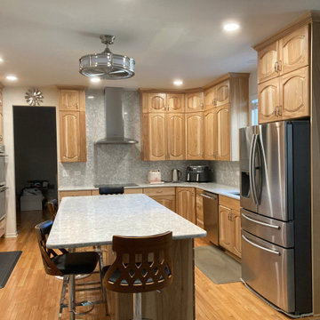 Traditional Kitchen Remodel Done in New Hickory Wood Cabinets