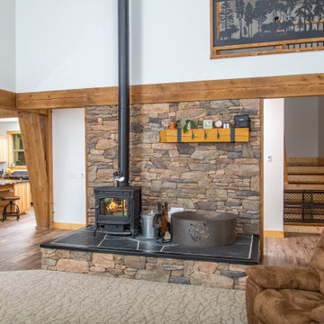 True Mountain Home with River Overlook