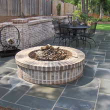 brick and blue stone