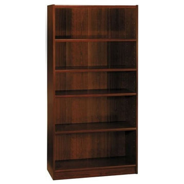 Bush Furniture Universal 5 Shelf Wooden Bookcase in Vogue Cherry