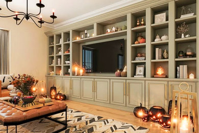 Example of a transitional family room design