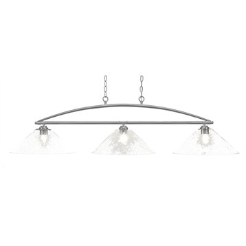 Marquise 3-Light Bar, Brushed Nickel Finish With 16" Clear Bubble Glass