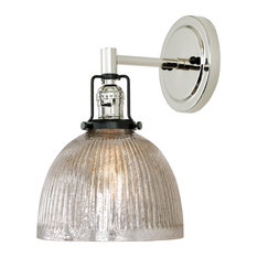 Nob Hill 1 Light Mercury Madison Wall Sconce, Polished Nickel and Black