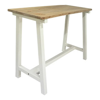 Farmhouse Rustic Console Table, Pine Frame With Trestle Base ...