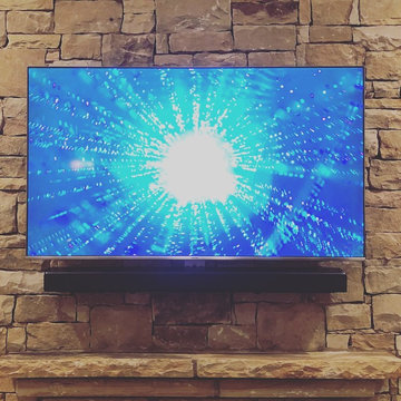 Stack Stone Fireplace TV Installation