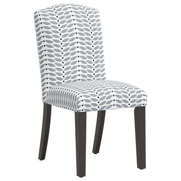 Camel Back Dining Chair With Tapered Legs, Petal Gray Oga