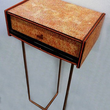 Table console en laque à la coquille d'oeuf