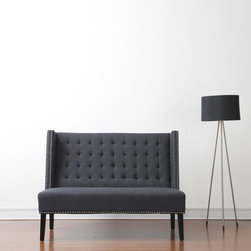 TOV Furniture Halifax Linen Banquette Bench in Grey - Products