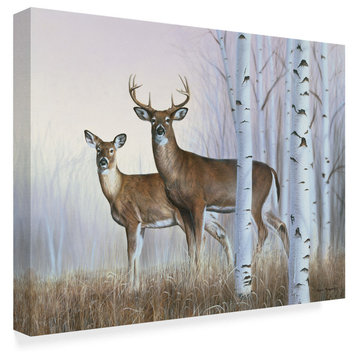 Rusty Frentner 'Deer In Birch Woods' Canvas Art, 47"x35"
