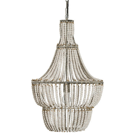 Blanca Wood Beaded 1-Light Chandelier