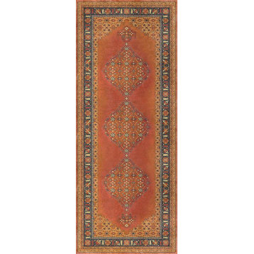 Vintage Vinyl Floorcloth Mats, Persian Bazaar Agra Mughal, 36x90