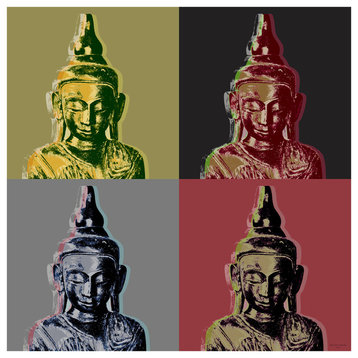 Thai Buddha Pop Art, 24x24 Rolled