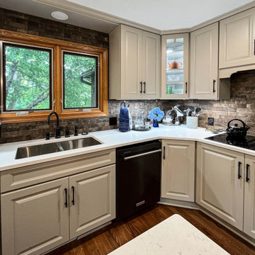 Two Tone White and Wood Kitchen