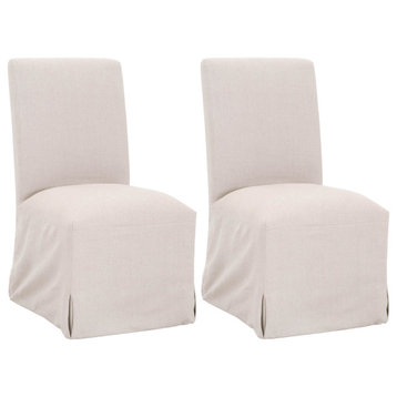 Levi Slipcover Dining Chair, Set of 2 Jute, Natural Gray Birch