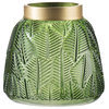 Fern Vase, Green and Gold, 6"