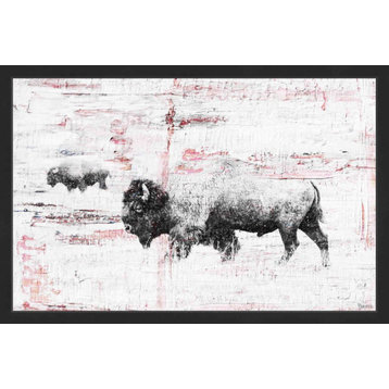 Parvez Taj "Buffalo Walking" Framed Painting Print, 24"x16"