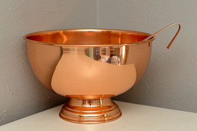 Copper Punch Bowl with Copper Ladle