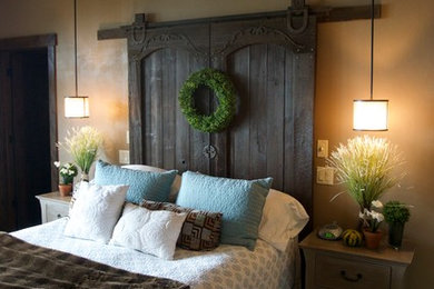 Inspiration for a rustic bedroom remodel in Other