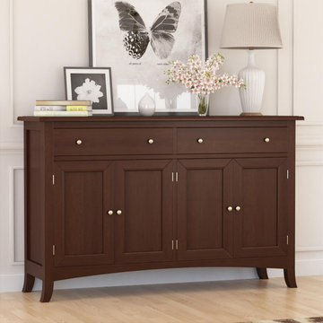 Cromberg Solid Mahogany Wood 2 Drawer Large Sideboard Cabinet