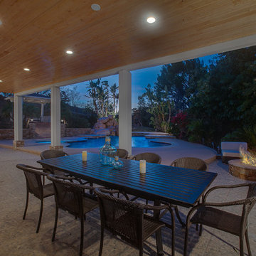 Valley compound with entertainer's backyard
