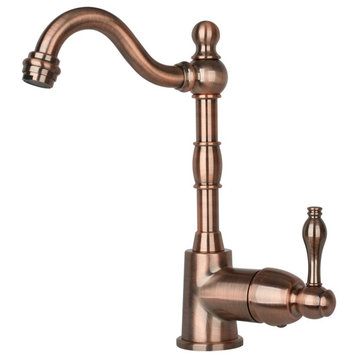 One-Handle Copper Widespread Kitchen Bar Faucet, Antique Copper