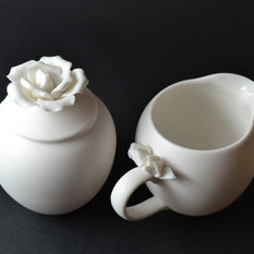  - Rose Creamer and Sugar Set - Sugar Bowls & Milk Jugs