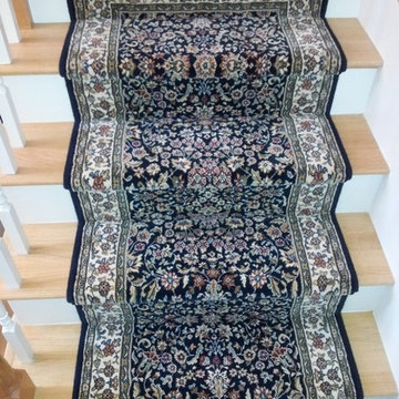 Stair Runner Installations Featuring Straight Stair Cases