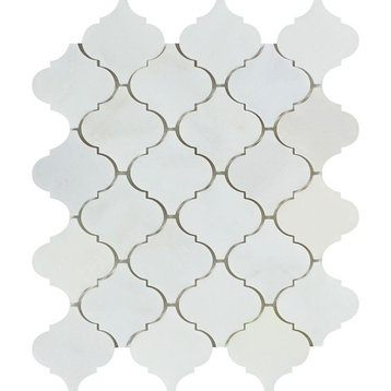 Oriental White Polished Marble Lantern Mosaic