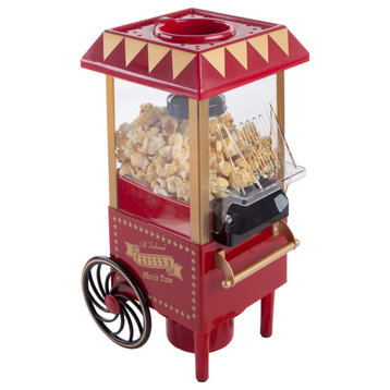 Air Popper Vintage-Style Countertop Popcorn Machine with 6-Cup Capacity, Red