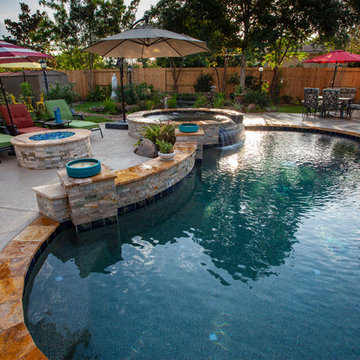 Pool & Spa Combo with Fire Pit