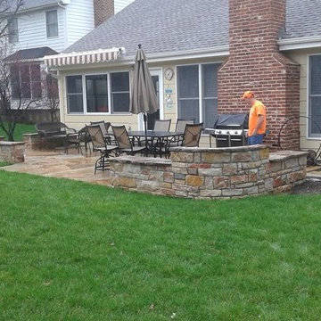Natural Stone fire pit Stone walls stairs flagstone patio in chesterfield, mo