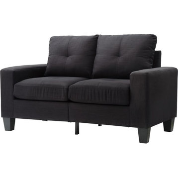 Glory Furniture Newbury Twill Fabric Modular Loveseat in Black