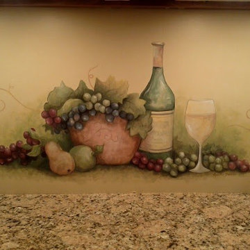 Tuscan Wine Mural in Butlers' Pantry