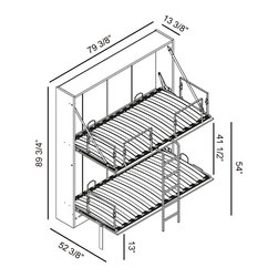 Pensiero T - Twin Wall Bunk Bed with Table - Bunk Beds