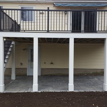 Deck with patio underneath and walkway
