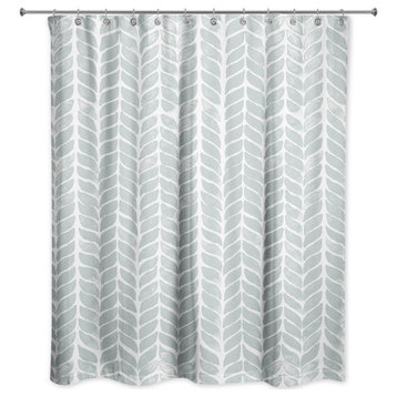 Soft Blue Petal Pattern 71x74 Shower Curtain