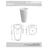 ADM Circular Freestanding Pedestal Sink, White, 20", Matte White