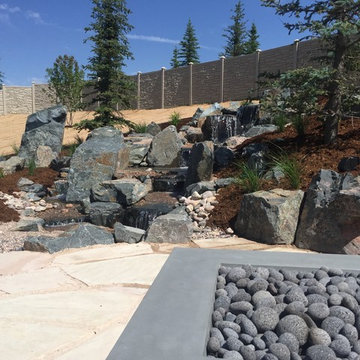 Kincheloe Water Feature and Flagstone Patio