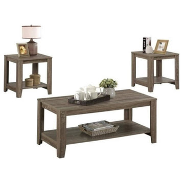 Pemberly Row 3 Piece Coffee Table Set with Bottom Shelves
