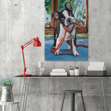 "Walkies" Painting Print on Wrapped Canvas
