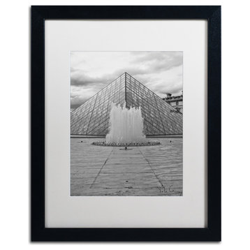 "Paris Deux - Louvre" Framed Art by Yale Gurney, Black, White, 16"x20"
