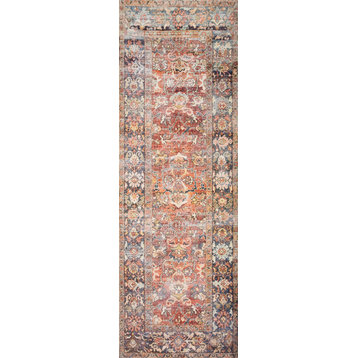 Spice, Marine Printed Polyester Layla Area Rug by Loloi II, 2'6"x9'6"