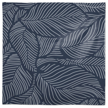 Dense Leaves Blue 4 58x58 Tablecloth