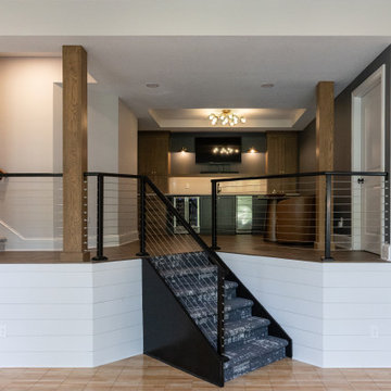 Two-Tiered Basement Designed for Family Fun