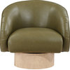 Gibson Black Faux Leather Swivel Accent Chair, Olive