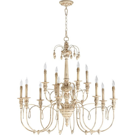 Quorum Salento 39" 12-Light Chandelier, Persian White