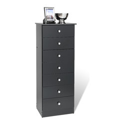 Prepac Edenvale Black 7-Drawer Lingerie Chest - Dressers