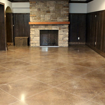 Polished + Stained Basement Floor